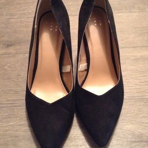 Black Suede Pointed Toe Heels